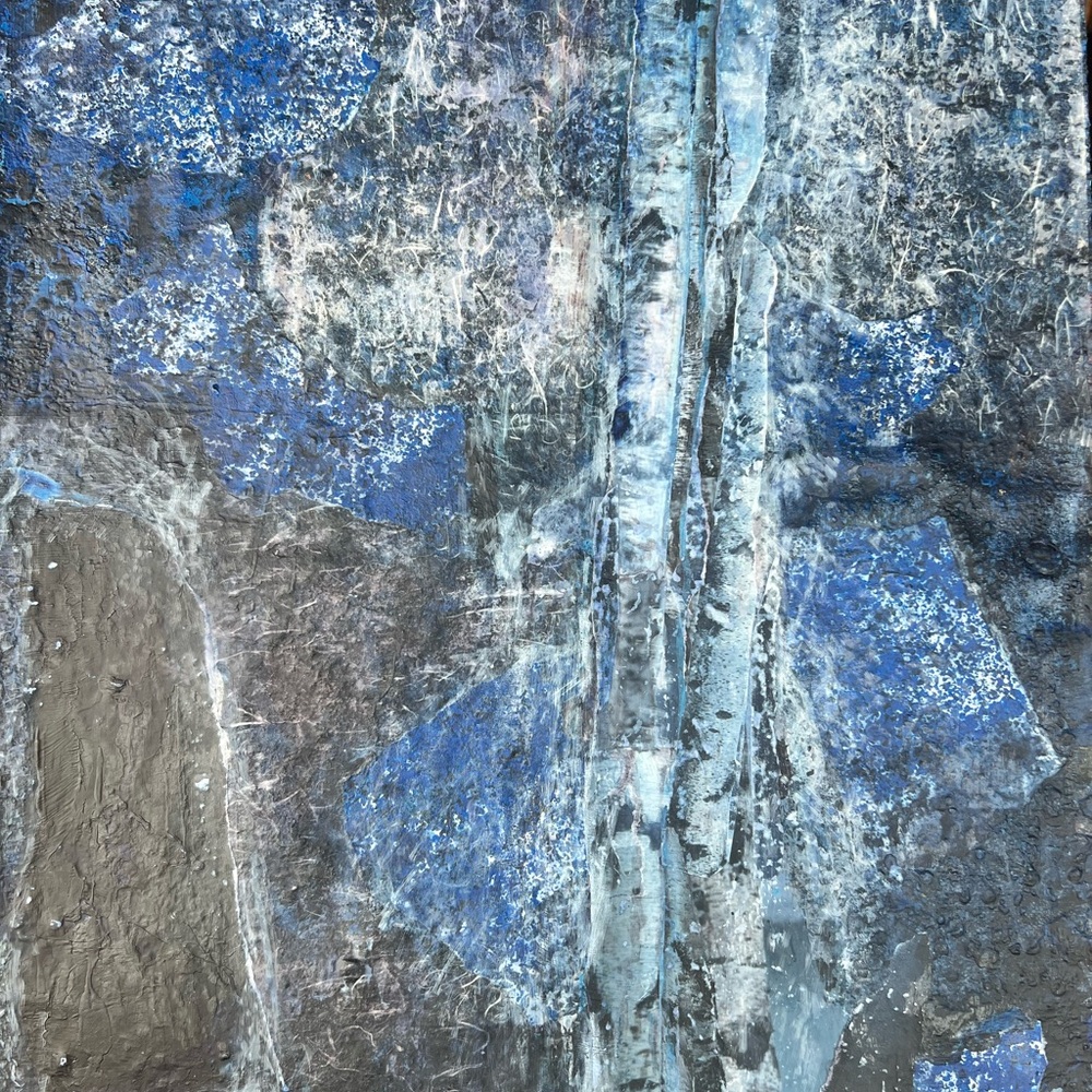 Abstract Blue and Gray Canvas Art